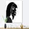 Designart - Retro Monochrome Minimal Portrait of Young Woman - Modern Canvas Wall Art Print